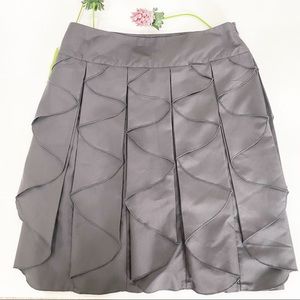 REISS Dark Gray Scalloped Ruffled Layered Mini Skater Skirt Size 2